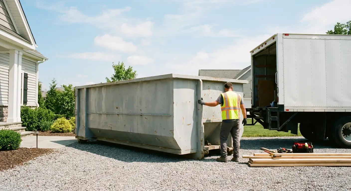 Roll-off dumpster dimensions and footprint visualization in Belton, TX